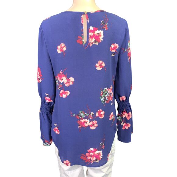 Isabel Maternity Womens Floral Bell Sleeve Pullover Blouse Tunic Top XS - Picture 7 of 11